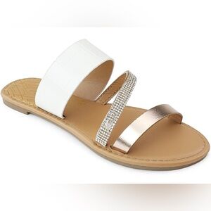 Rhinestone Tri-Band Strappy Sandals